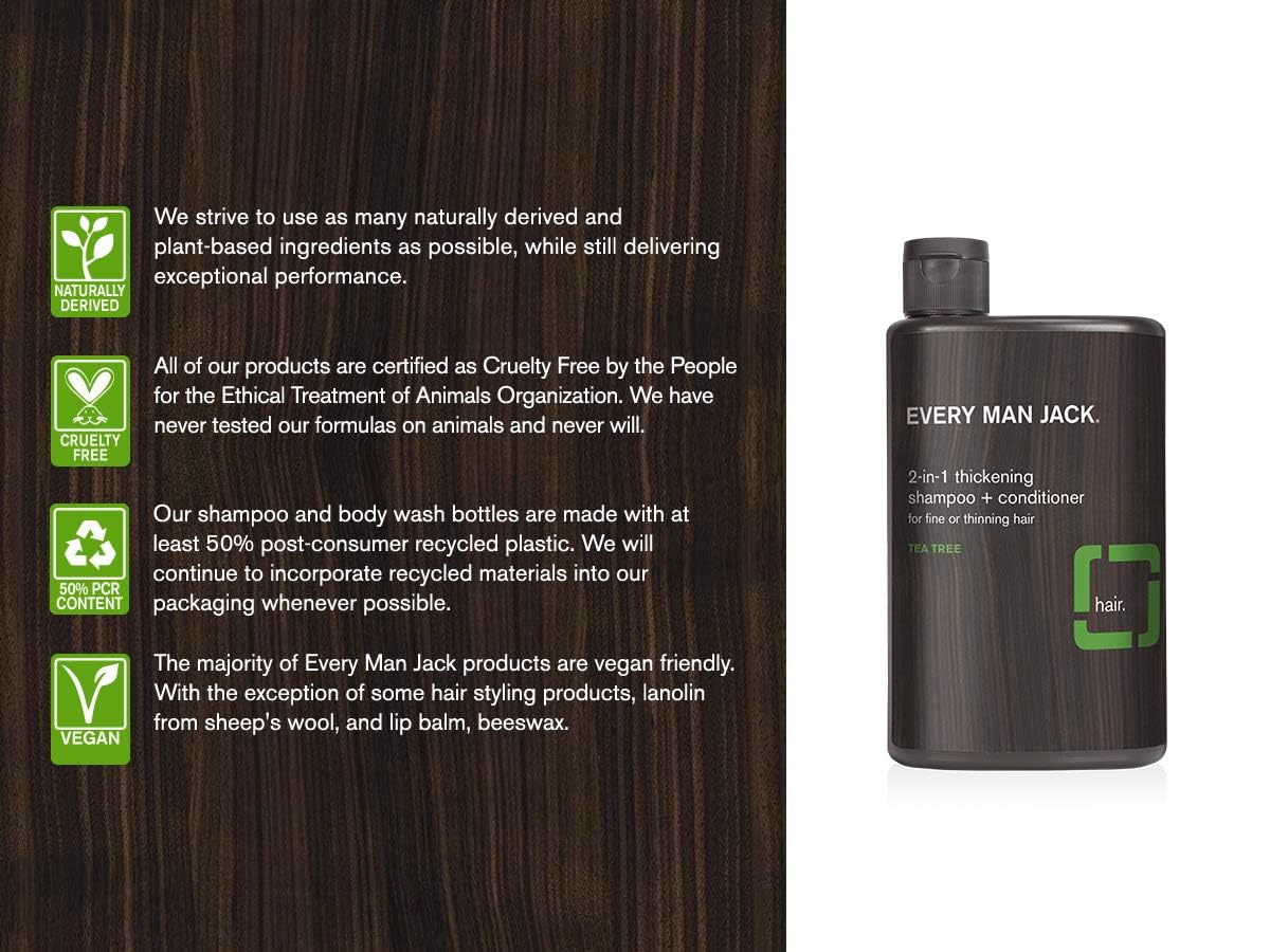 Every Man Jack creamy gel texture pouring from bottle demonstrating conditioning, easy lather