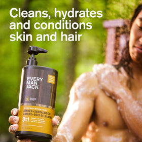 Every Man Jack pump action dispensing wash for convenient single-pump showers