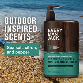 Every Man Jack pump action dispensing lotion for easy, mess-free application