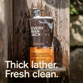 Every Man Jack pump close-up for easy dispensing and convenience