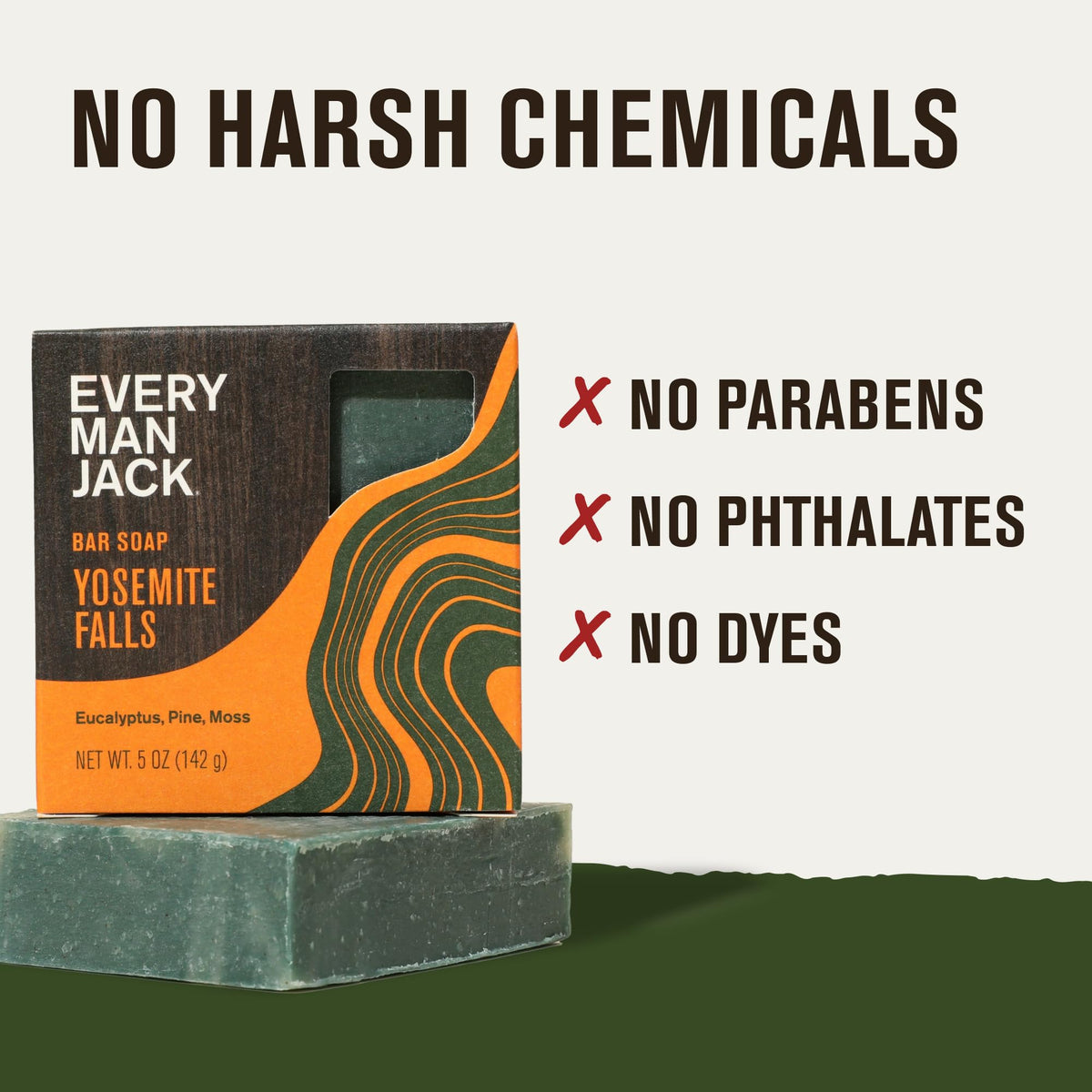 Every Man Jack eucalyptus and pine visual representing fresh scent and energizing aroma
