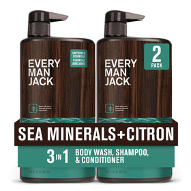 Every Man Jack bottle front packaging showing coastal scent and size for easy choice
