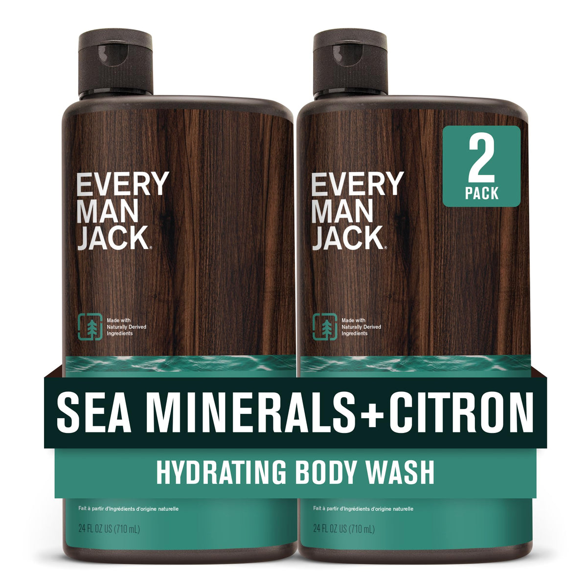Every Man Jack front packaging showing sea minerals scent and benefits