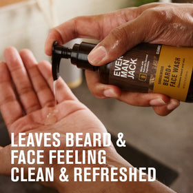 Every Man Jack texture foam on hand showing gentle lathering benefit