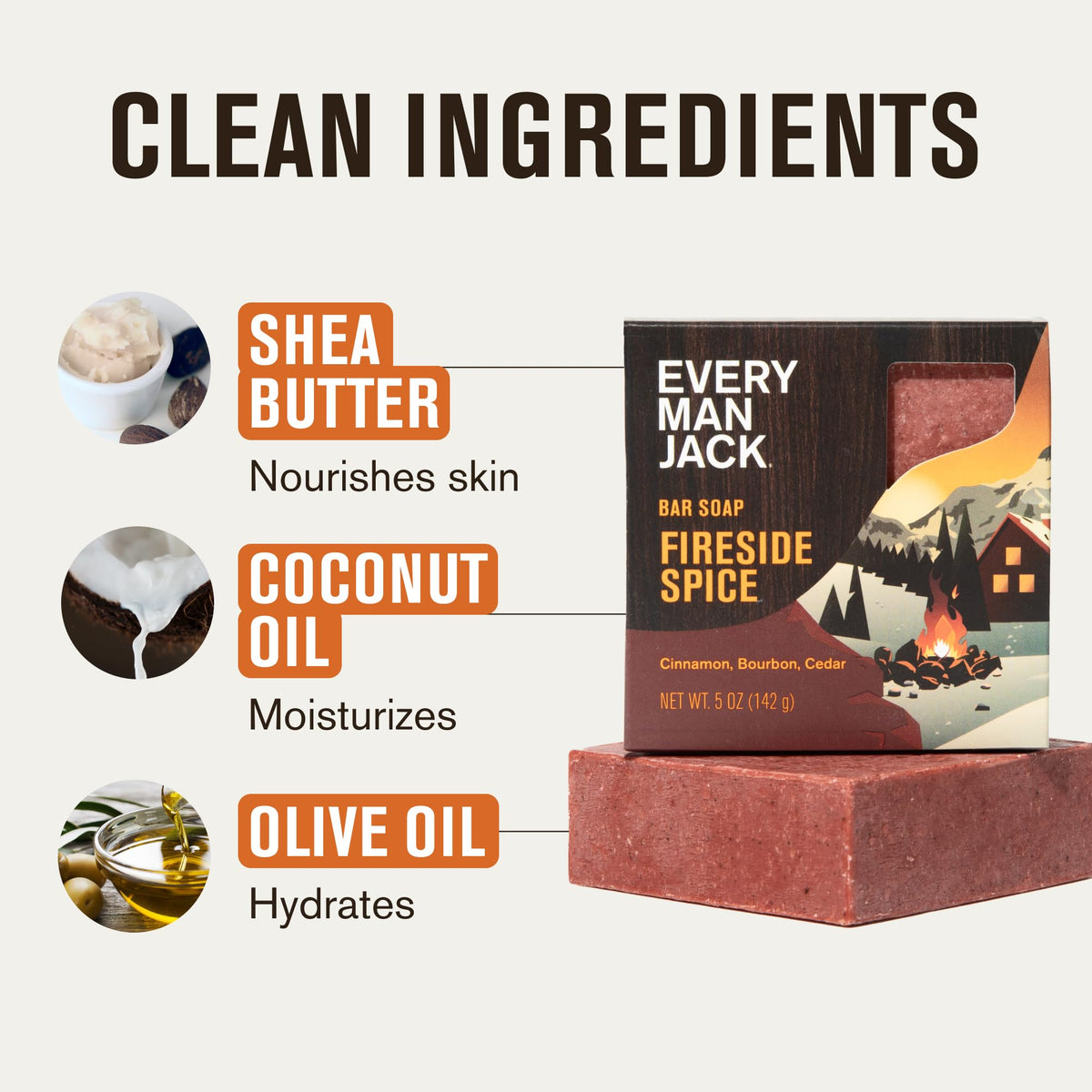 Every Man Jack Winter Pine ingredient label view emphasizing natural oils and hydration