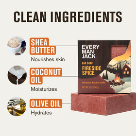 Every Man Jack Winter Pine ingredient label view emphasizing natural oils and hydration