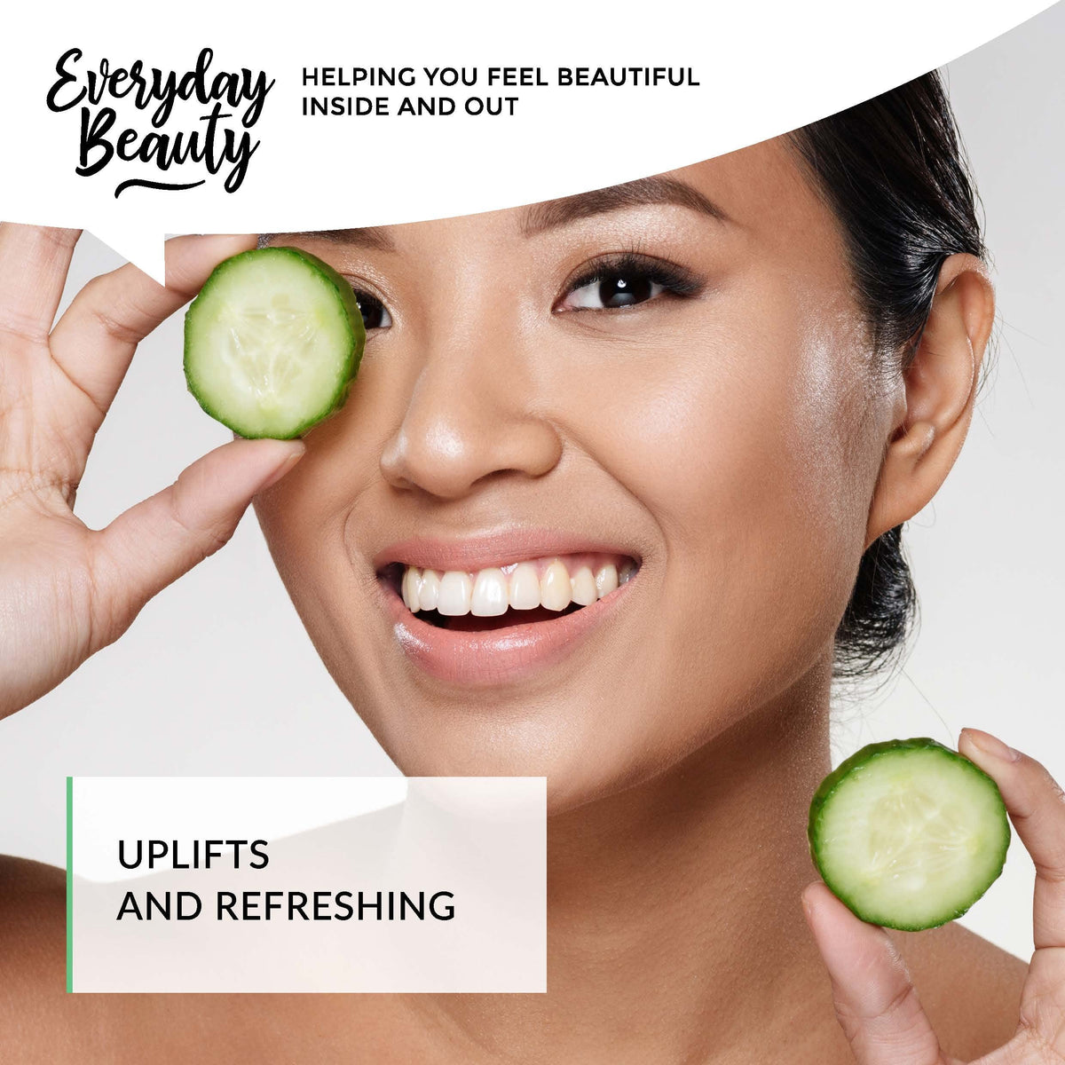 Everyday Beauty label detail highlighting natural ingredients and benefits