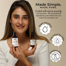Everyday Beauty oil texture close-up highlights light absorption and smooth finish