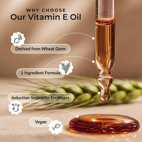 Massaging Everyday Beauty Vitamin E oil into facial skin for targeted hydration