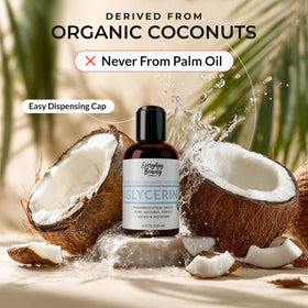 Everyday Beauty glycerin on a fingertip applied to hand showing moisturizing benefit softness