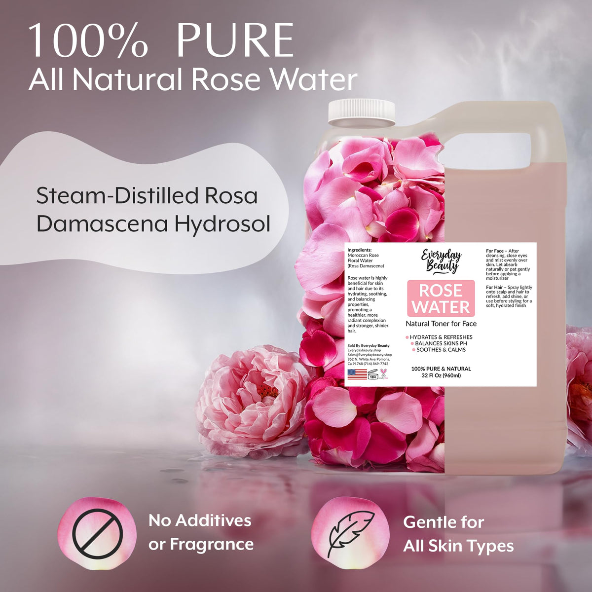 Everyday Beauty label close-up highlighting natural ingredients and vegan benefit