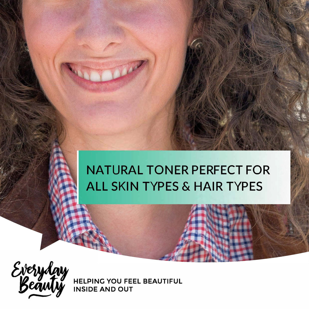 Everyday Beauty rosemary hydrosol close-up label highlighting natural ingredients and purity benefit
