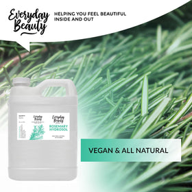 Everyday Beauty rosemary hydrosol fine mist sprayed onto hair demonstrating quick refresh benefit