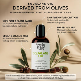 Everyday Beauty squalane dropper dispensing clear oil for precise, mess-free application