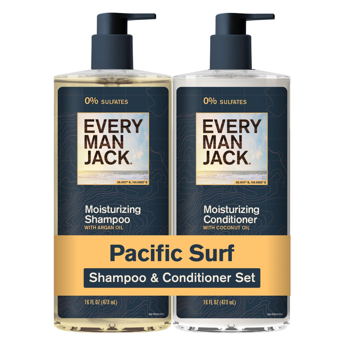 Every Man Jack front packaging showing two 16 fl oz bottles for easy identification and freshness