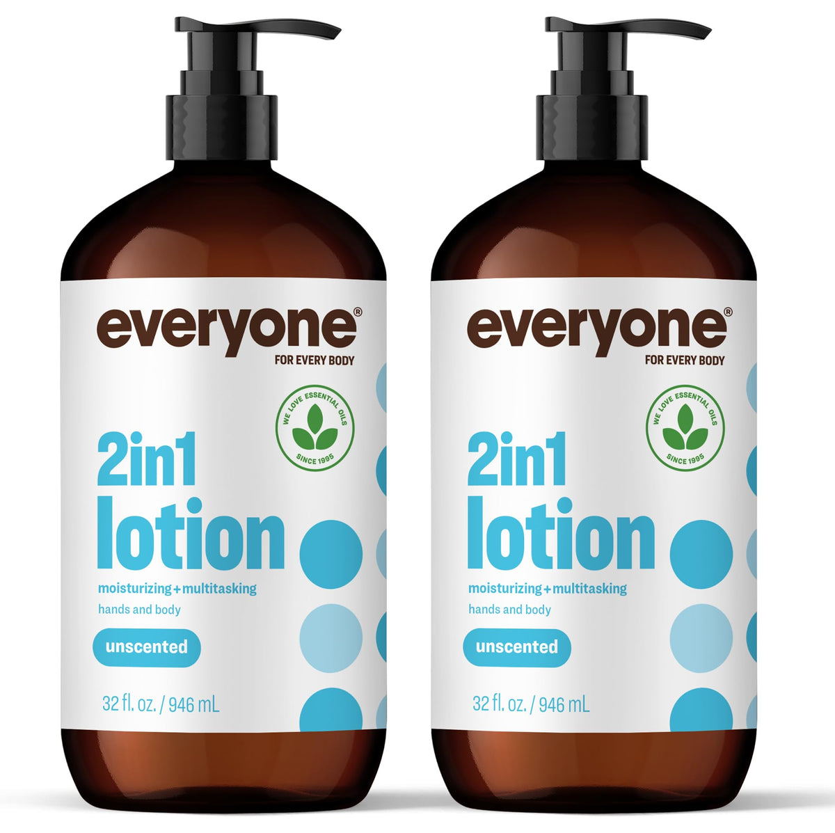everyone for every body front packaging showing two 32 oz bottles and clear label benefits