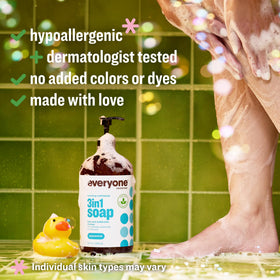 everyone brand closeup of soap texture and mild lather for gentle cleansing