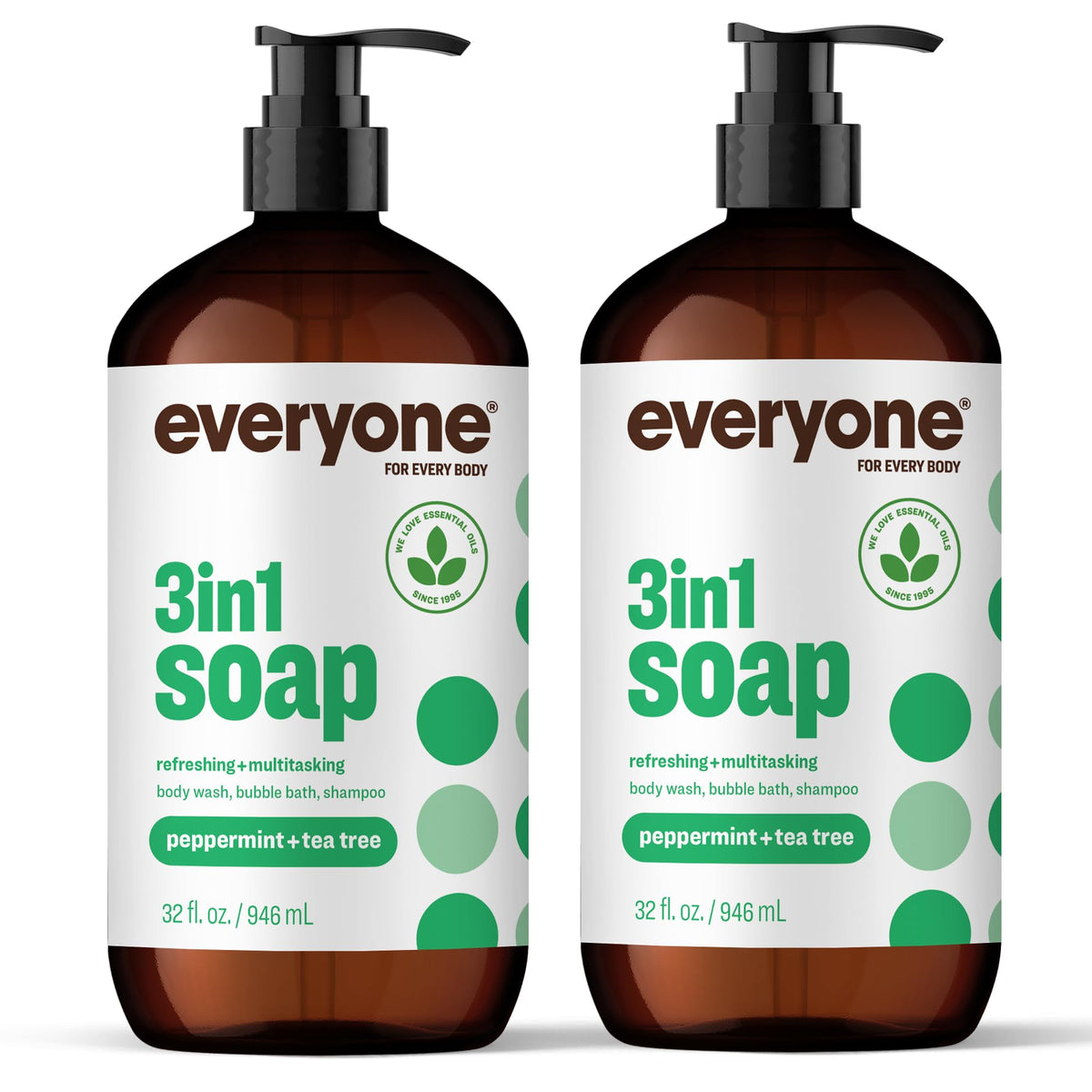 everyone for every body front packaging showing two 32 ounce bottles and scent