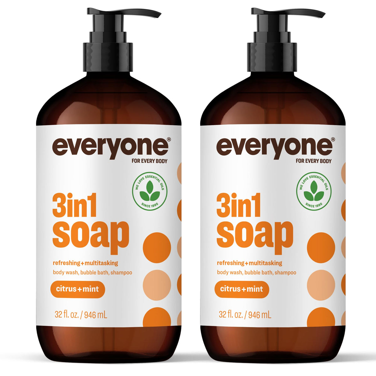 everyone brand front packaging showing two 32 oz bottles and clear product name benefit simplicity