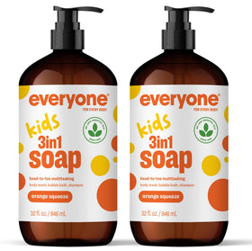 everyone front packaging showing 3‑in‑1 bottle and orange label, family friendly