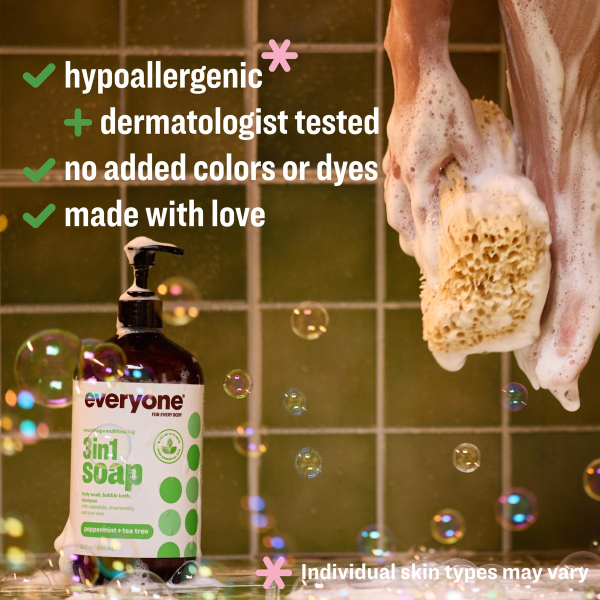 everyone for every body foam texture close-up demonstrating gentle lather