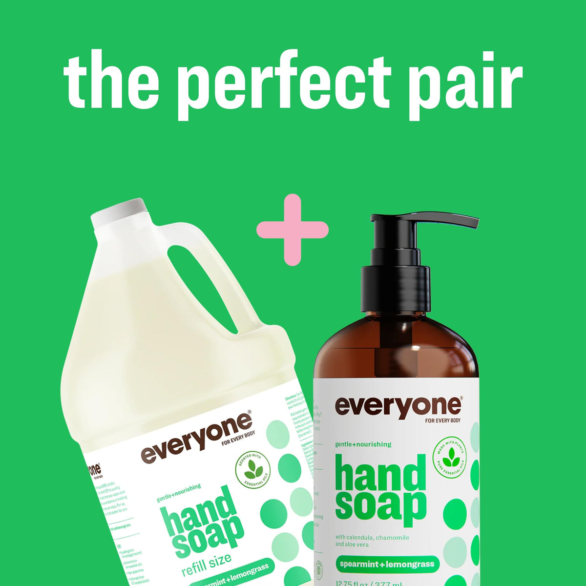 everyone bottle in hand by sink showing size and everyday use