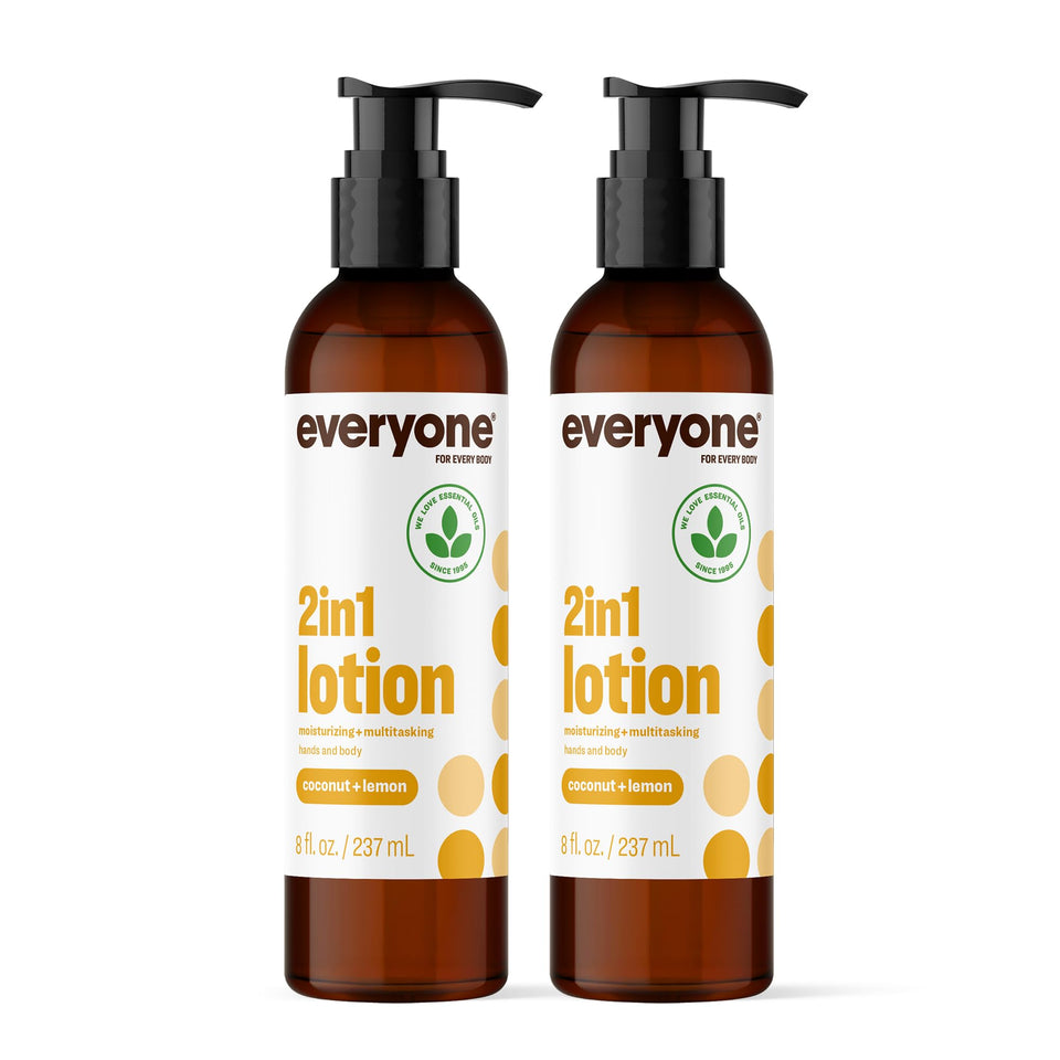 everyone front packaging showing two 8 oz bottles and fresh coconut»hydration at hand