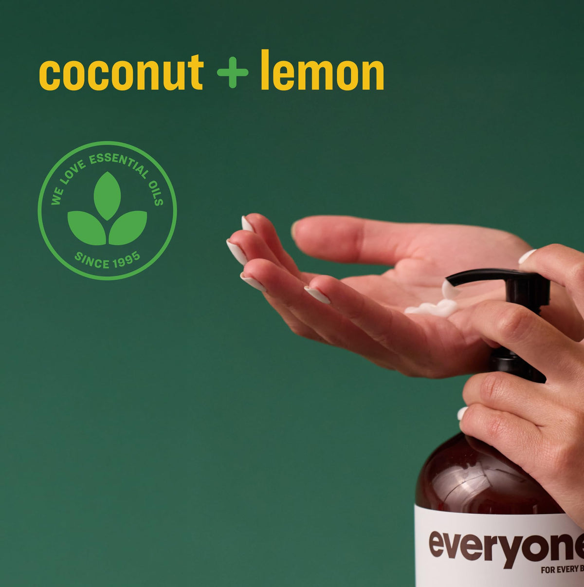 everyone lotion texture on palm showing lightweight absorption benefit