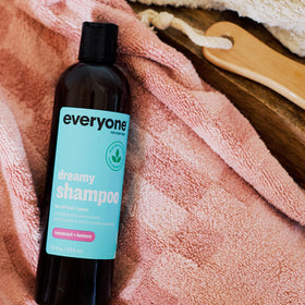everyone shampoo on shower shelf showing everyday-use convenience