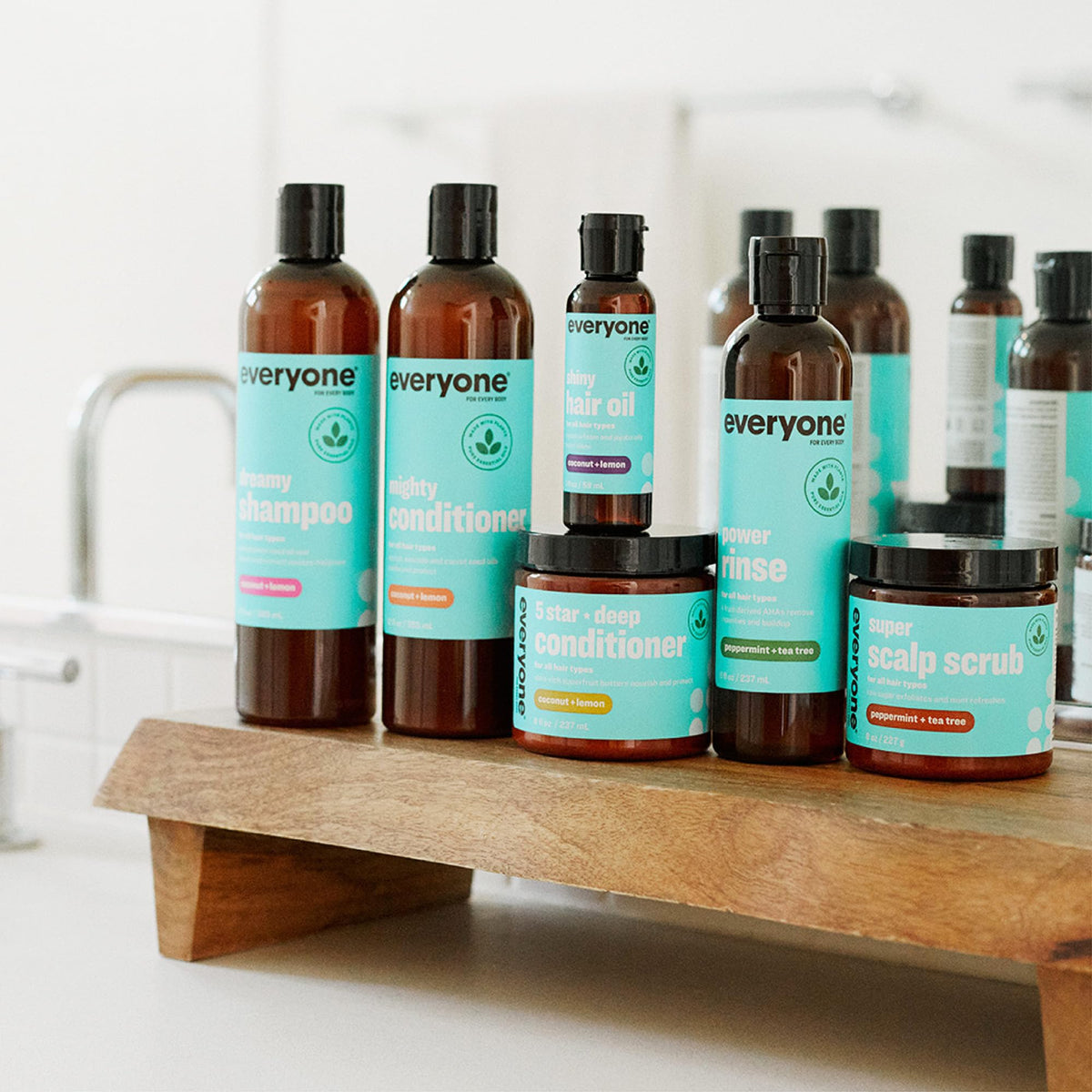 everyone ingredient layout with pomegranate and carrot seed oils for hydration