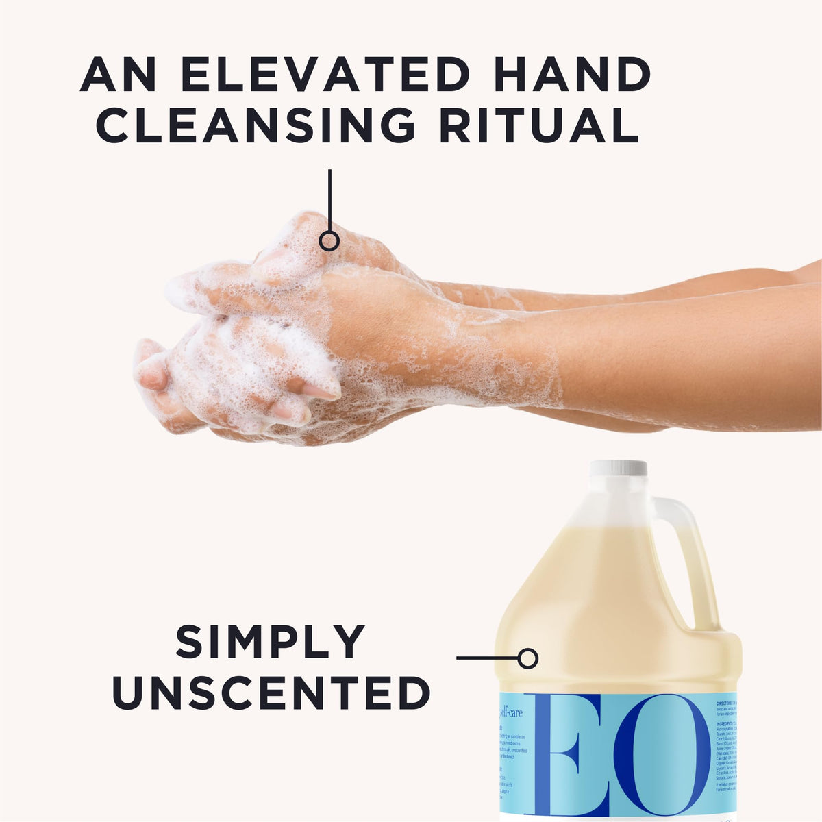 Everyone EO pouring into dispenser demonstrating easy refill convenience