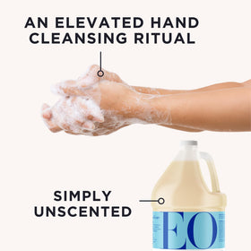 Everyone EO pouring into dispenser demonstrating easy refill convenience