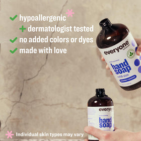 everyone pump dispensing soap into hands demonstrating easy refill