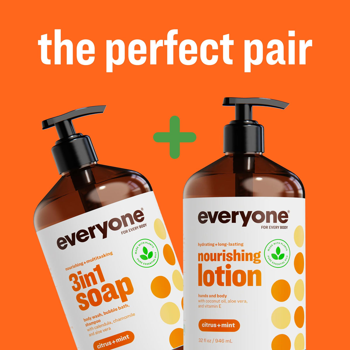 everyone label close-up listing key ingredients and clean formulation benefit