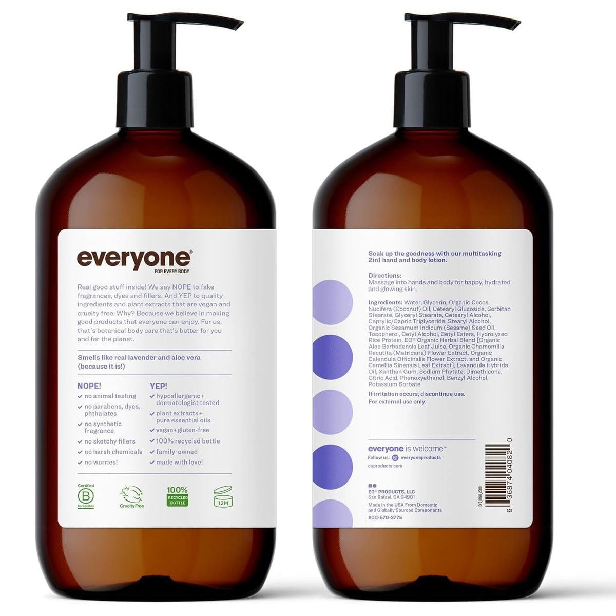 everyone brand pump top and label highlighting easy dispensing and convenience