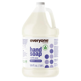 Everyone lavender and coconut gallon bottle front view showing label and recycled plastic benefit
