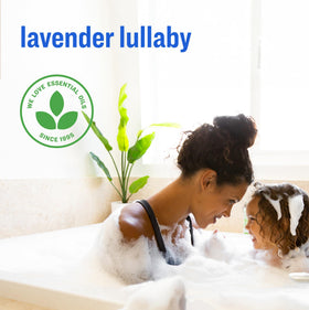 Everyone lavender lullaby creamy foam and lather on a washcloth, gentle cleansing benefit