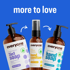 Everyone lavender lullaby size comparison held in hand, large 32 ounce value