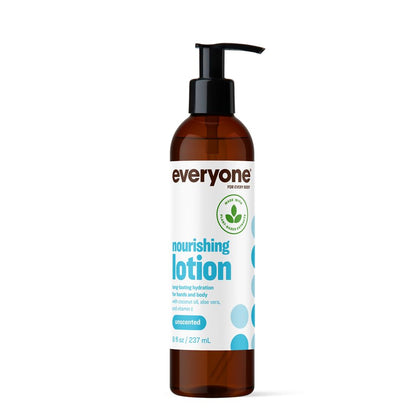 Everyone lotion front packaging shows label and unscented benefit