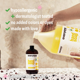 everyone close-up of bottle label highlighting ingredients and clarity benefit