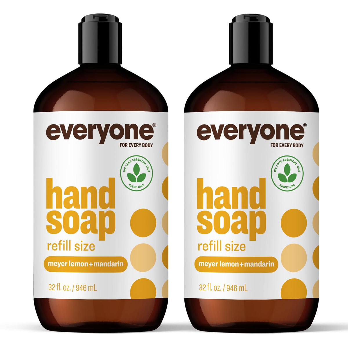 everyone front packaging showing two 32 oz bottles and product benefit of long-lasting refill