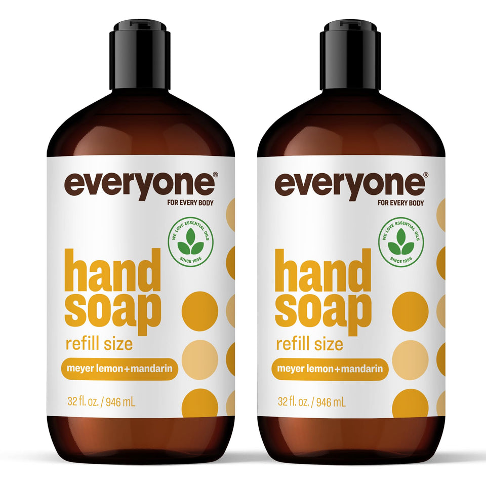 everyone front packaging showing two 32 oz bottles and product benefit of long-lasting refill
