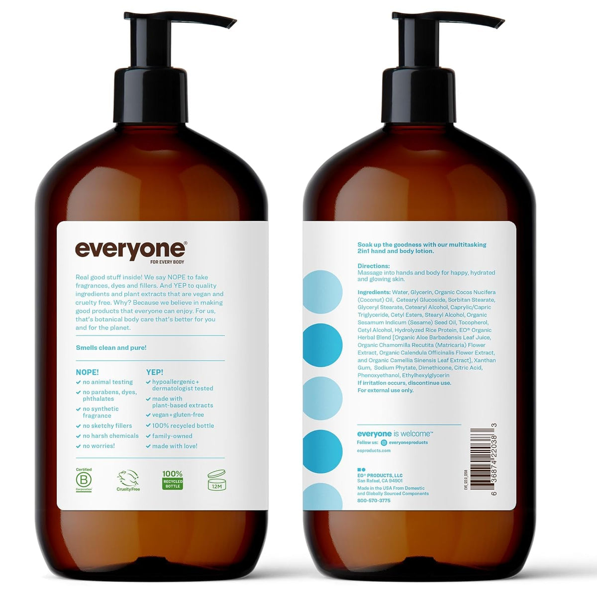 everyone pump top and label detail showing ingredient clarity