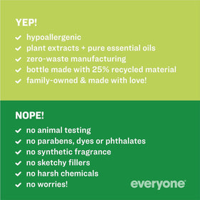 everyone tropical coconut recycled bottle badge emphasizing eco-friendly packaging benefit