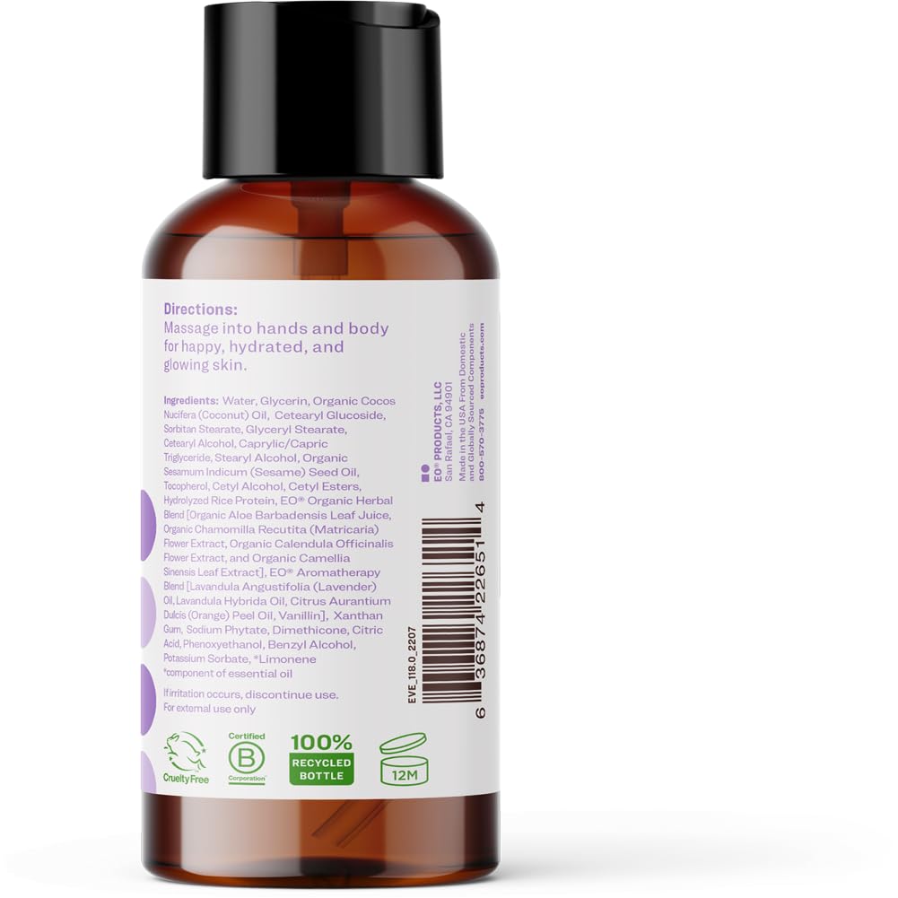 Everyone bottle with ingredients label visible, transparency and certification