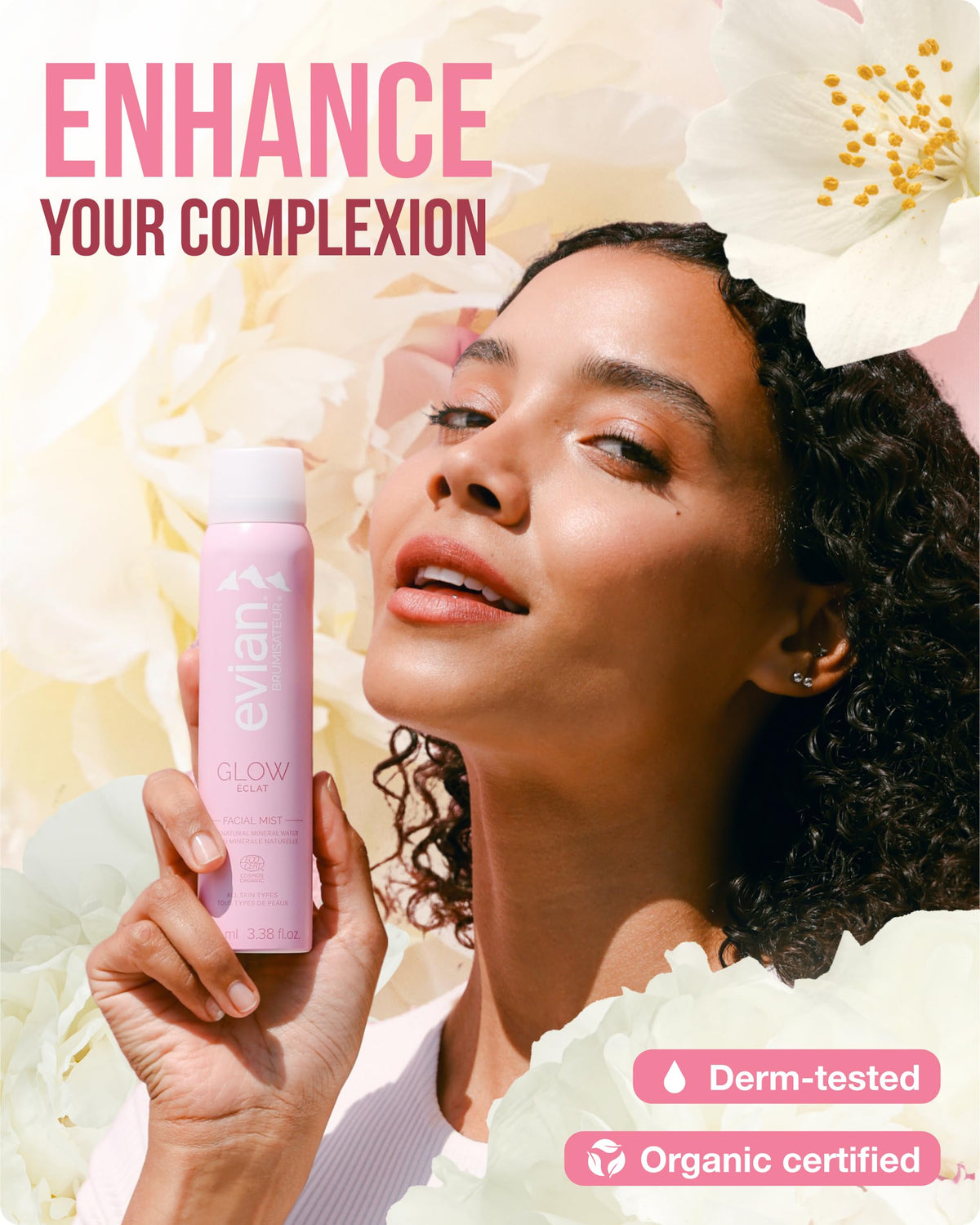 BRUMISATEUR Evian Glow droplet close-up highlighting lightweight texture