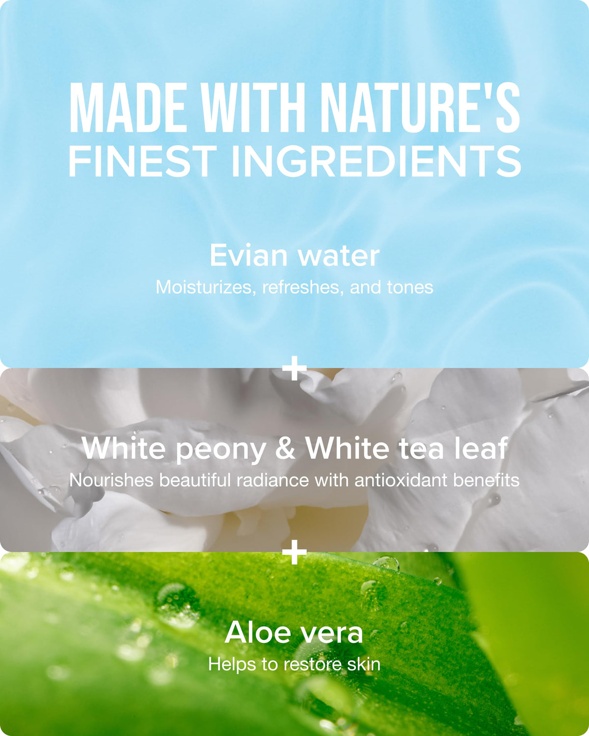 BRUMISATEUR Evian Glow with white tea extract conveying antioxidant benefit