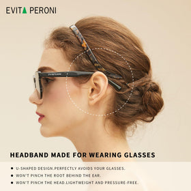 EVITA PERONI side view emphasizing curved sides that clear glasses temples comfortably