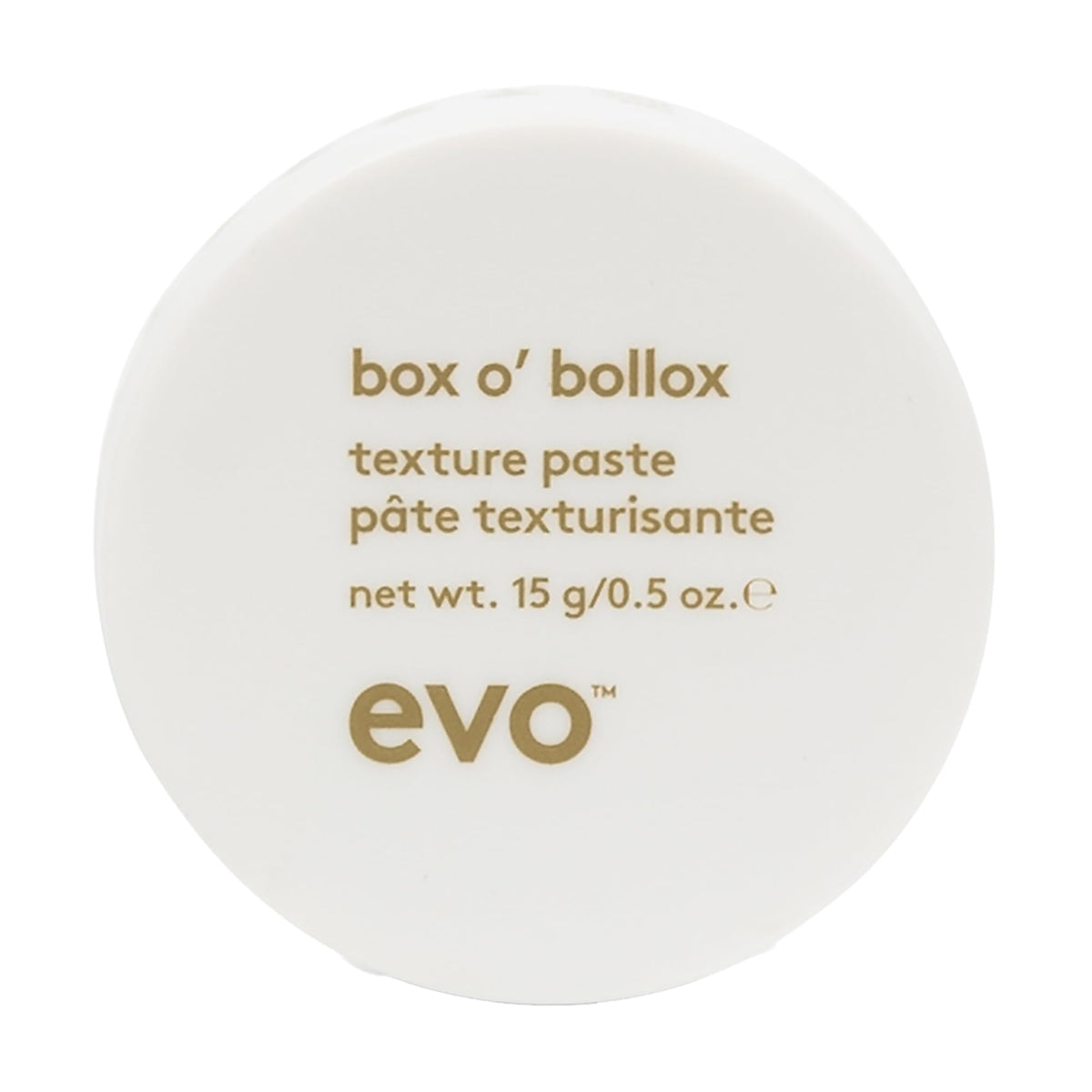 EVO Box O' Bollox front packaging shows compact tin and strong matte styling
