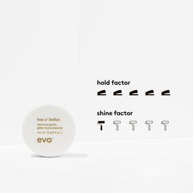 EVO Box O' Bollox styled hair showing definition, separation and volume